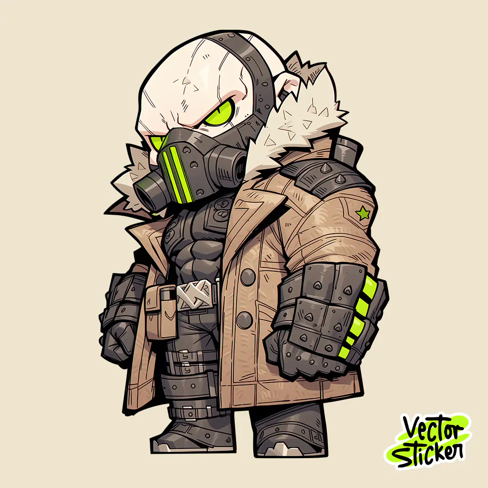 Heavy Armored Chibi Bane DC Villain Sticker Free PNG | VectorSticker