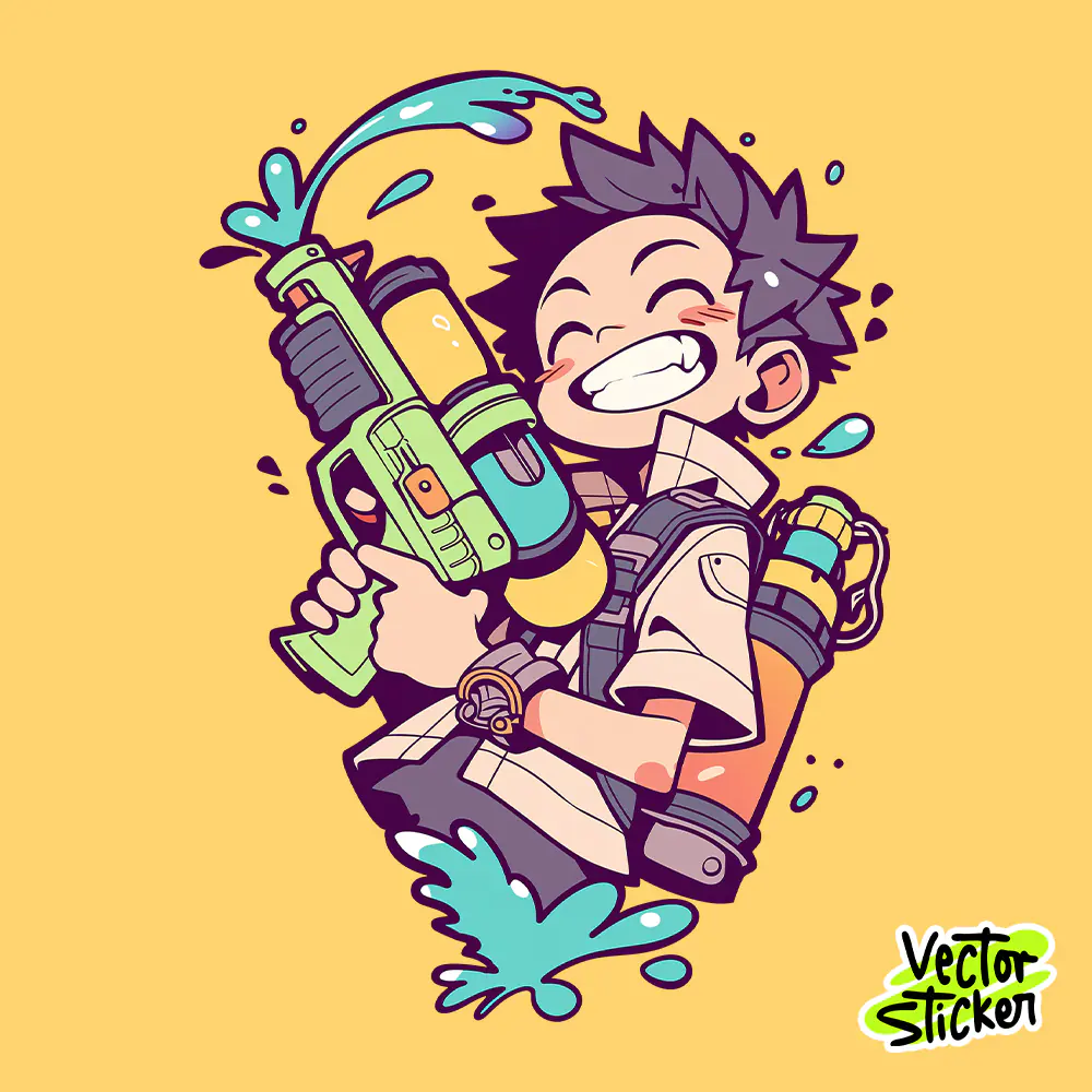 Thingyan Water Festival Myanmar Boy Water Gun Cartoon PNG