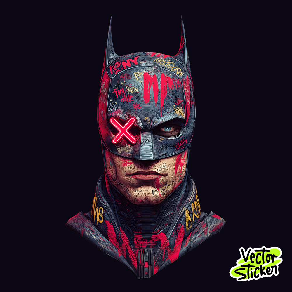 Graffiti Batman – Urban Neon Sticker Design