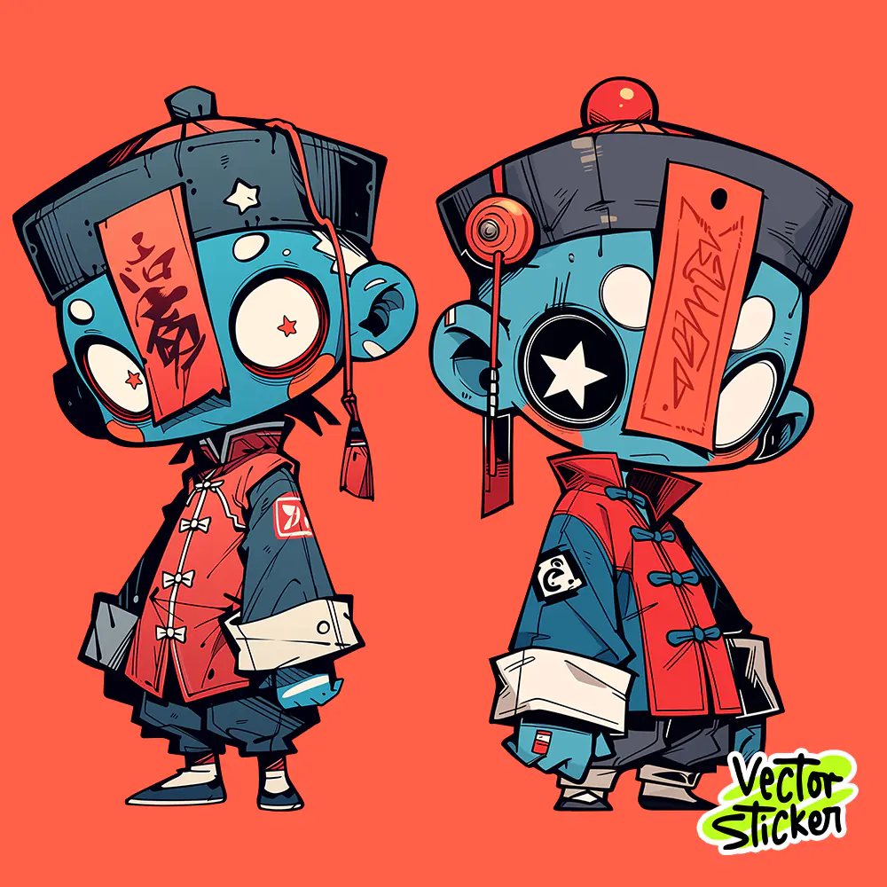 Cartoon Jiangshi Chinese Ghost Character Illustration Sticker PNG