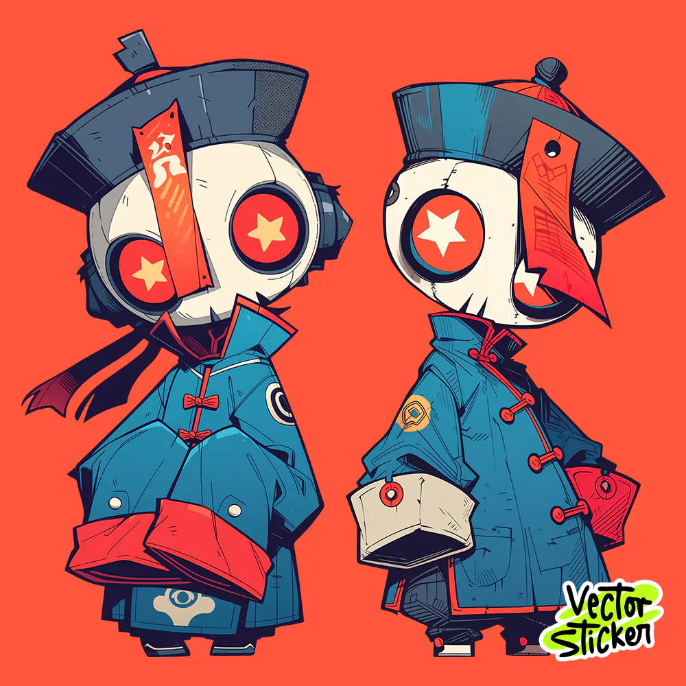 Cute Jiangshi Chinese Ghost Cartoon Character Sticker PNG
