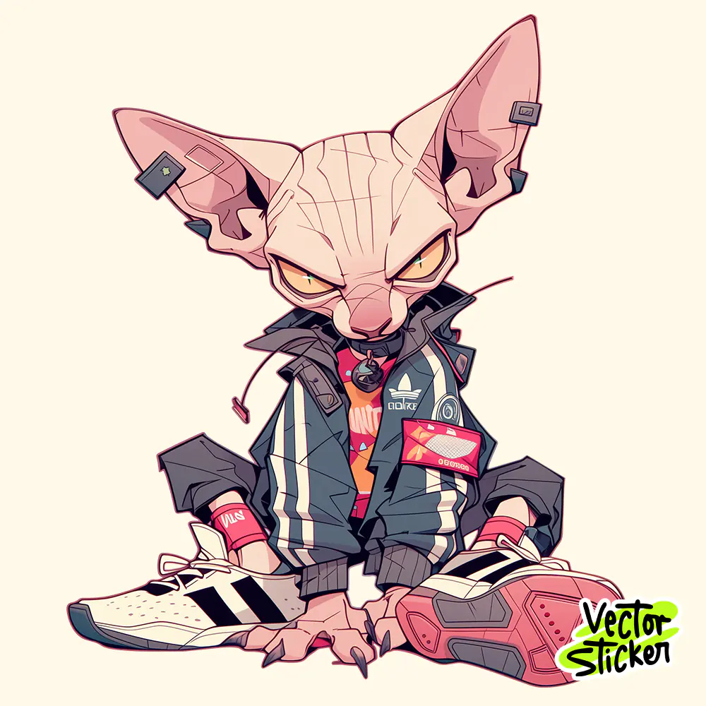 Sphynx Cat T-Shirt Graffiti Streetwear Urban Pink Design