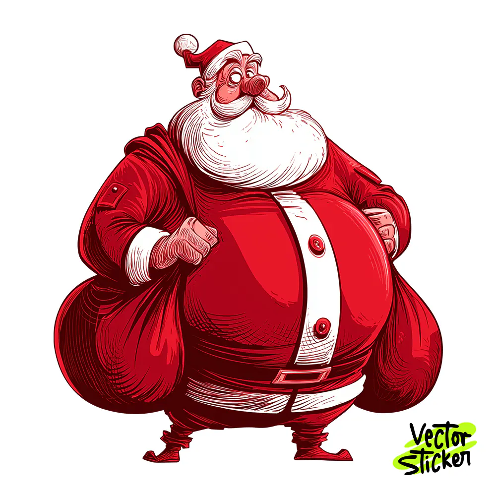 Free Classic Santa Claus Cartoon Design – Vintage Christmas Illustration PNG
