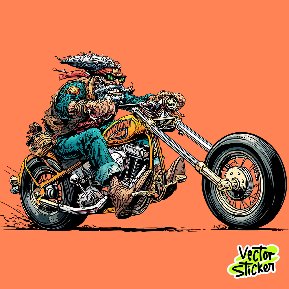 Vintage Biker T Shirt Retro Motorcycle Rider Illustration