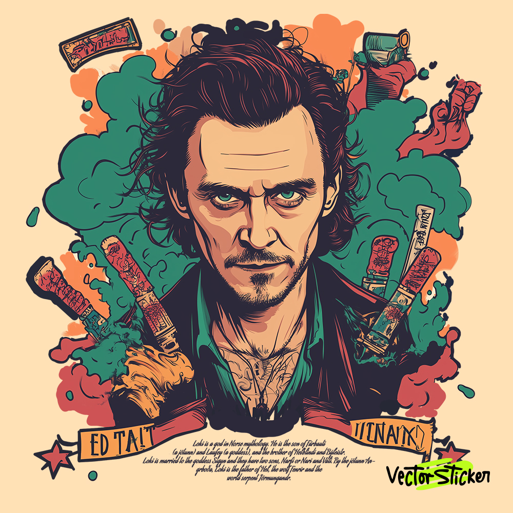 Vintage Style Tom Hiddleston Illustration
