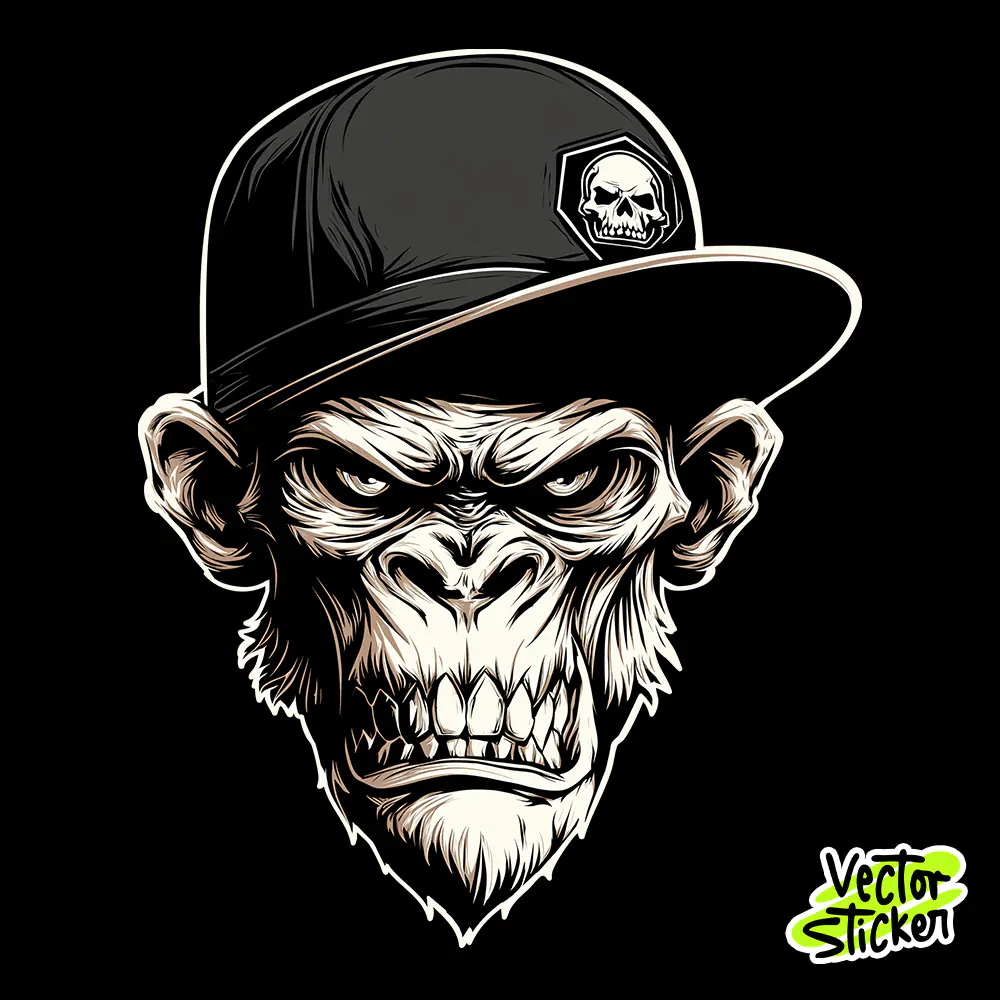 Angry Ape with Cap – Free Multipurpose Illustration PNG