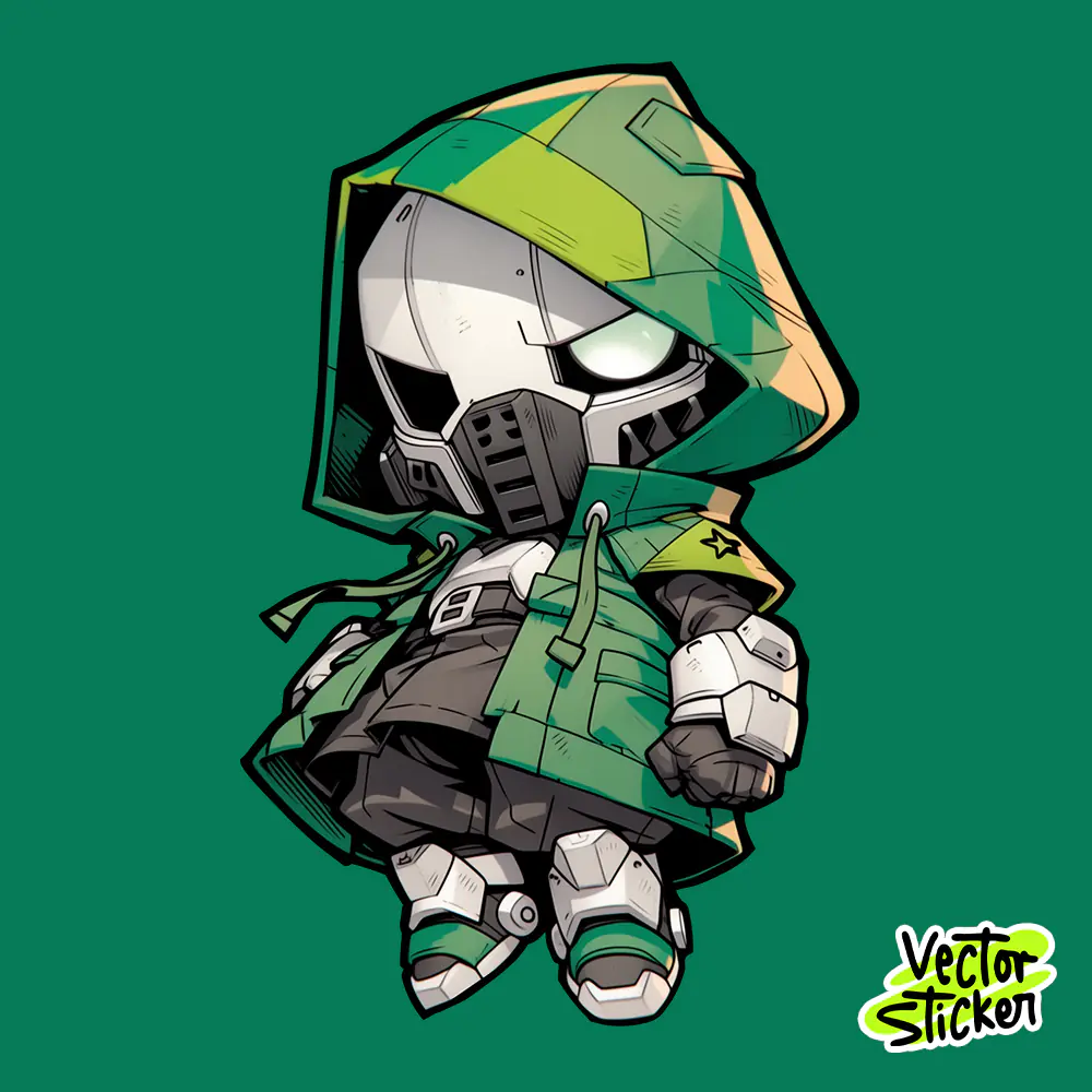 Tactical Jacket Dr. Doom Chibi Sticker Free PNG Download | Vectorsticker