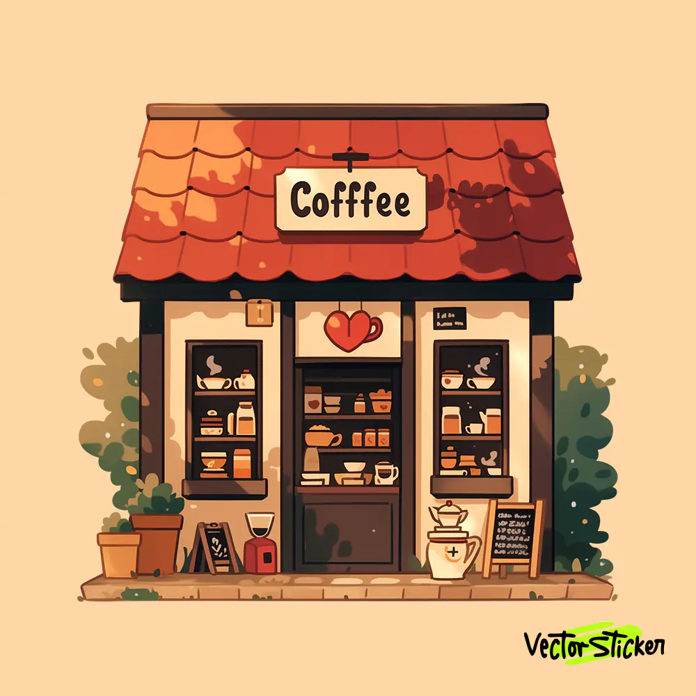 Beautiful and old color coffee shop