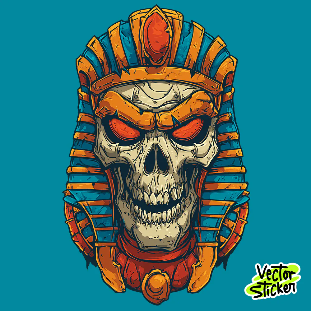 Egyptian Skull Mask Pharaoh Dark Mythology T Shirt Design High Resolution PNG