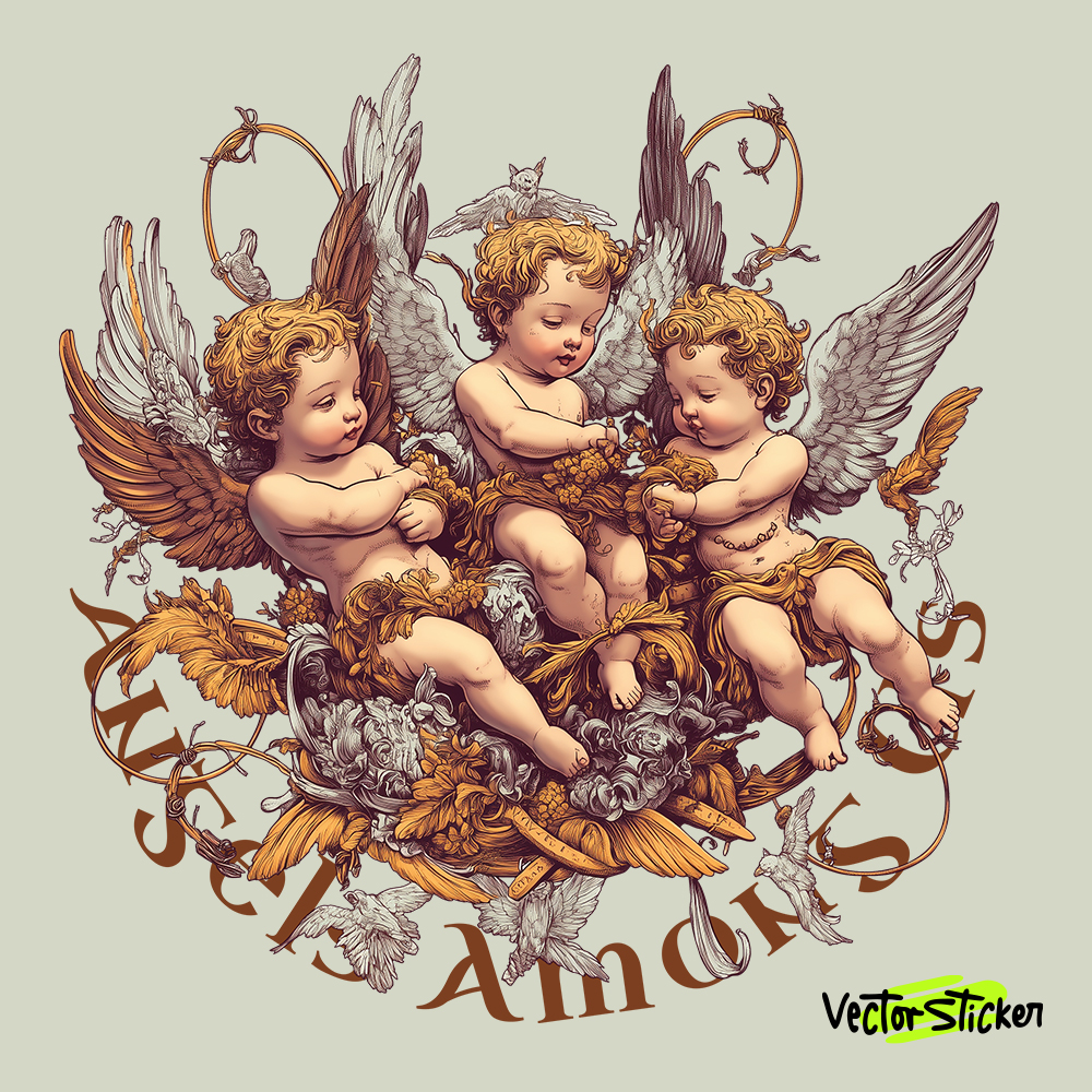 Cute Angels Graphic Illustration