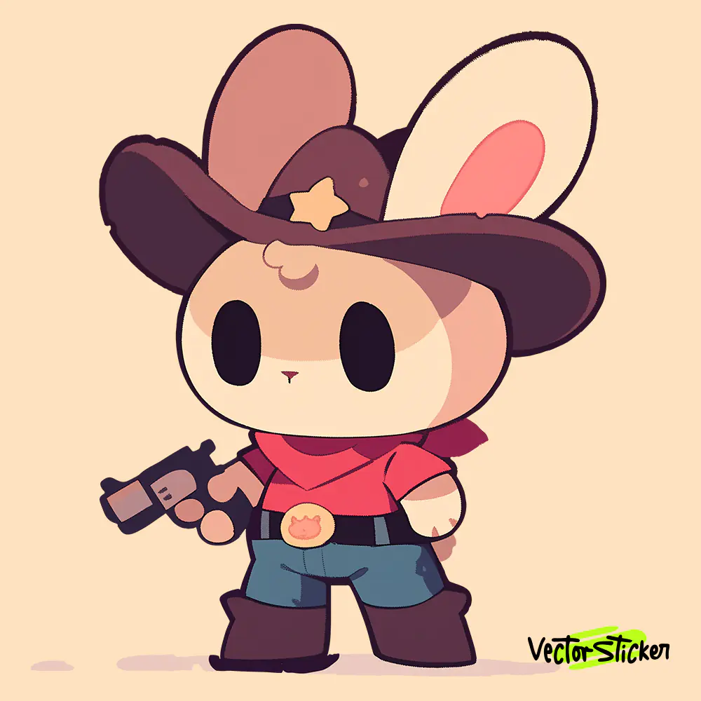 Cute Rabbit Cowboy