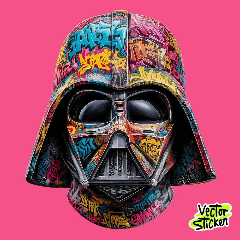 Stormtrooper Helmet, Graffiti Sci-Fi Helmet Vector Art for T-Shirts