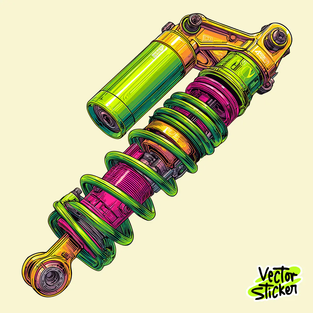 Custom Shock Absorber Sticker Purple Black Vibe Free PNG | VectorSticker