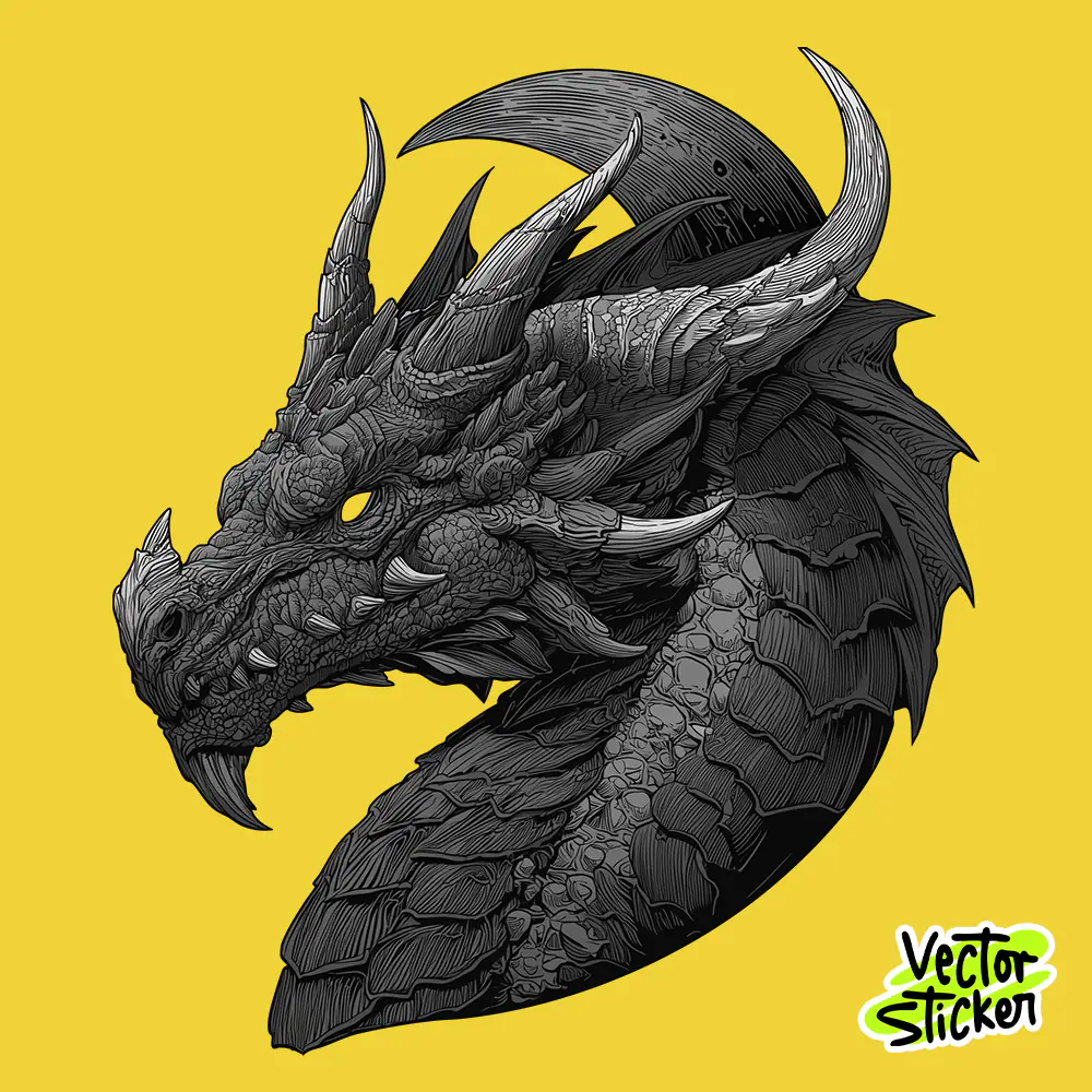 Dragon Head Tattoo T-Shirt Design | Mythical Vector PNG