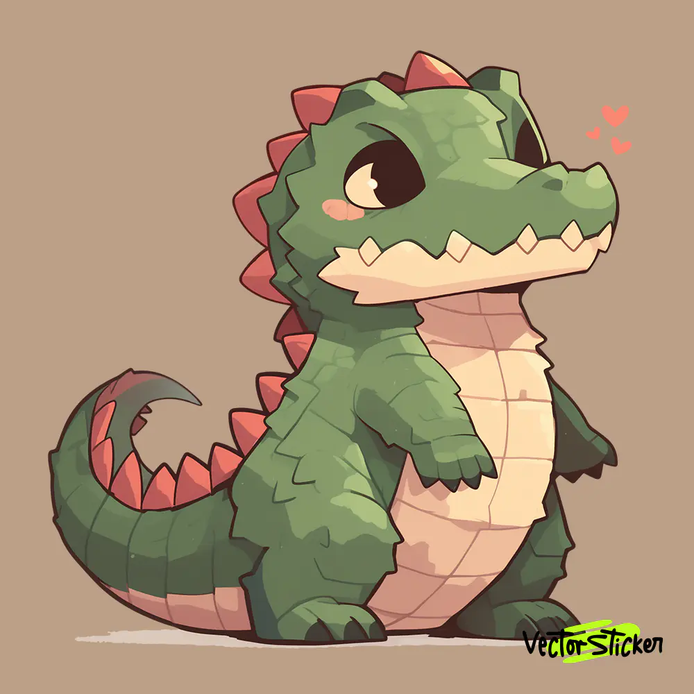 Cute Cartoon  Crocodile