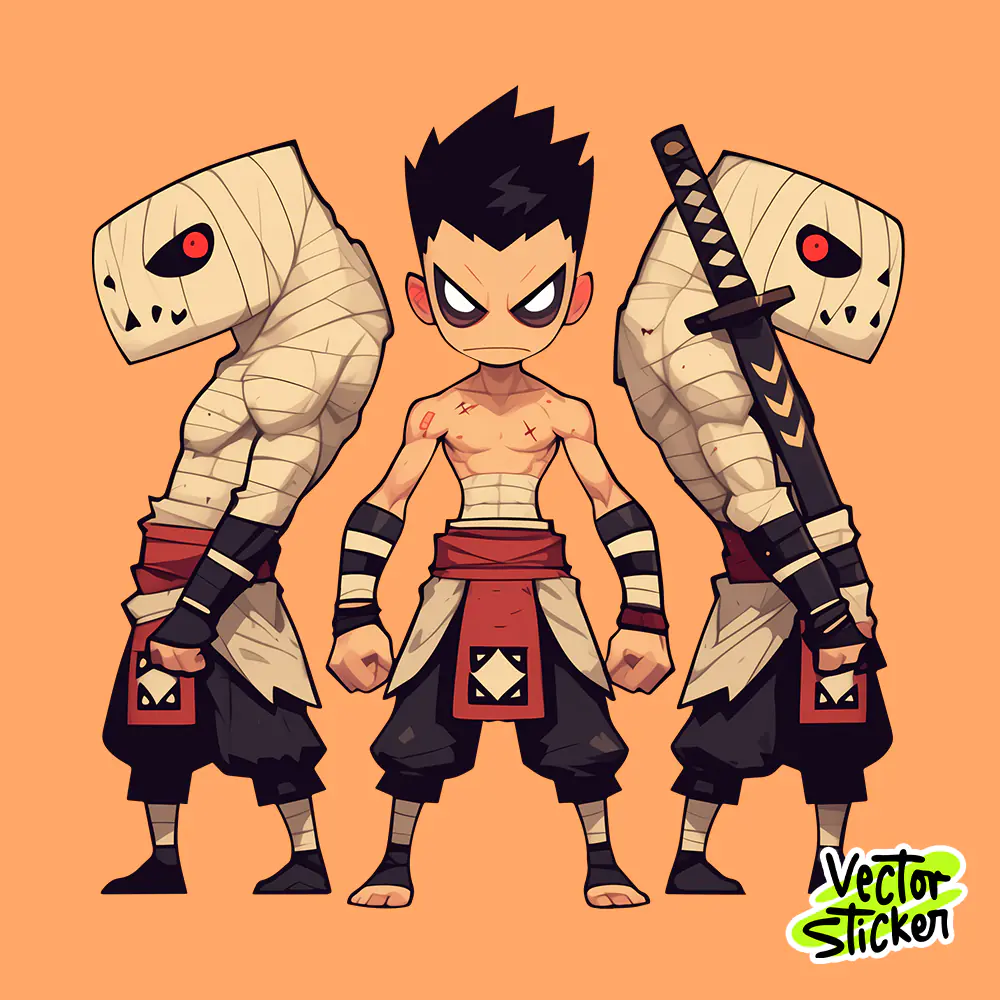 Free Sticker Designs – Mummy Fighter Fantasy Character PNG
