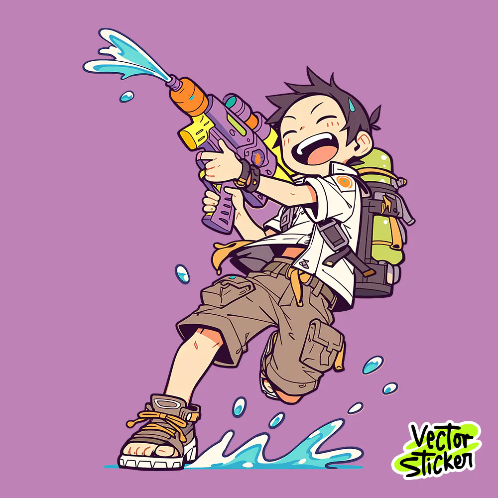 Myanmar Thingyan Water Festival Action Boy Splash Motion PNG