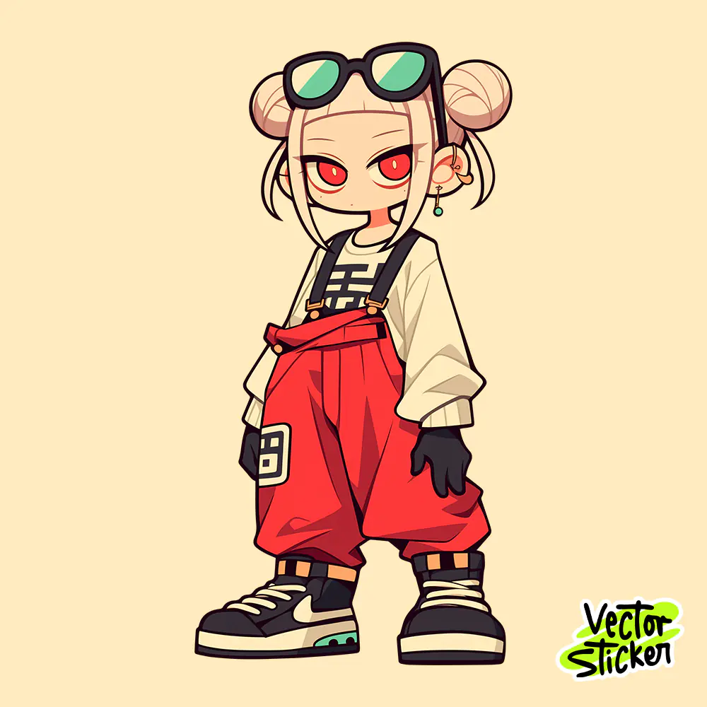 Cute Anime Girl Cartoon Character Free PNG Sticker