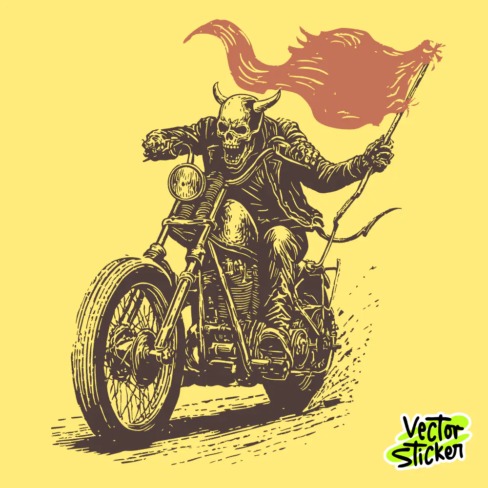 Vintage Skull Biker Vintage Tattoo – Free T-Shirt Design PNG