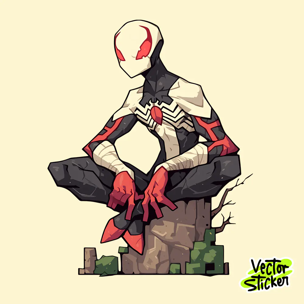 Venom Vector Sticker | Dark Superhero T-Shirt Design PNG