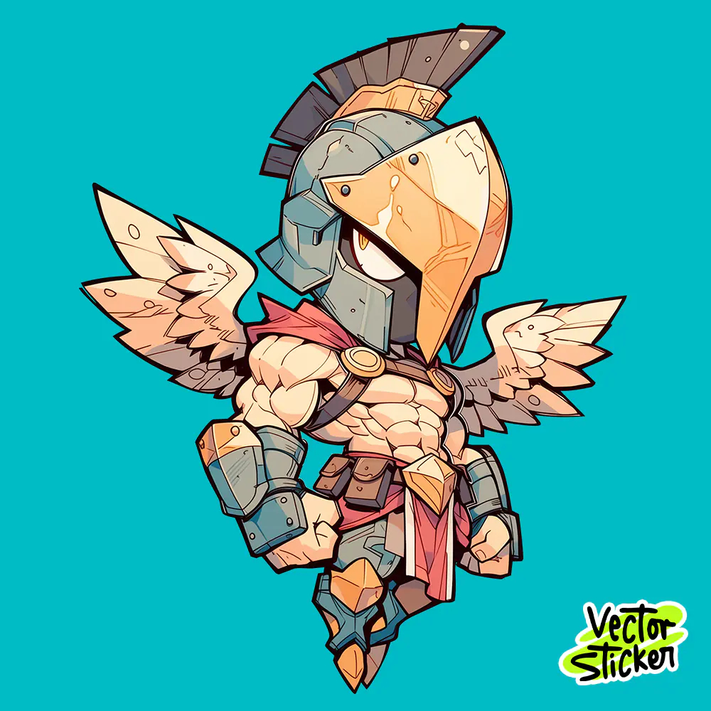 Ultimate Chibi Spartan Valkyrie Sticker Free PNG | VectorSticker