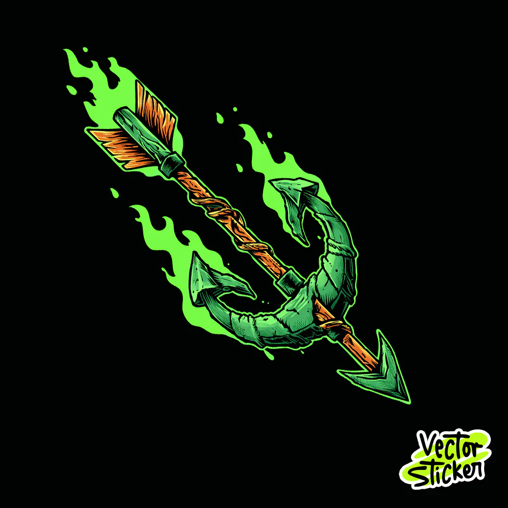 Flaming Arrow Vector Sticker PNG Free Download | Fantasy Weapon Design