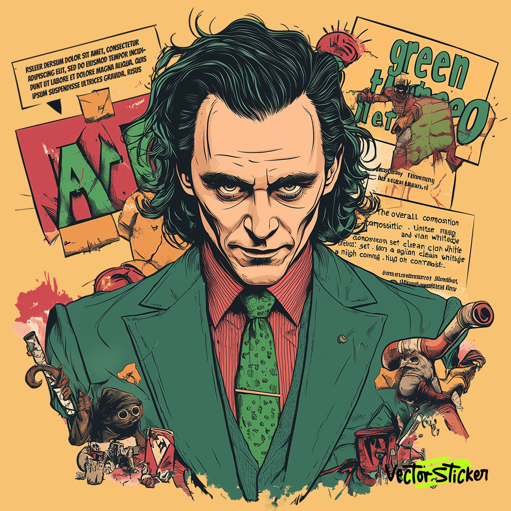 Vintage Style Loki (Tom Hiddleston)  Illustration