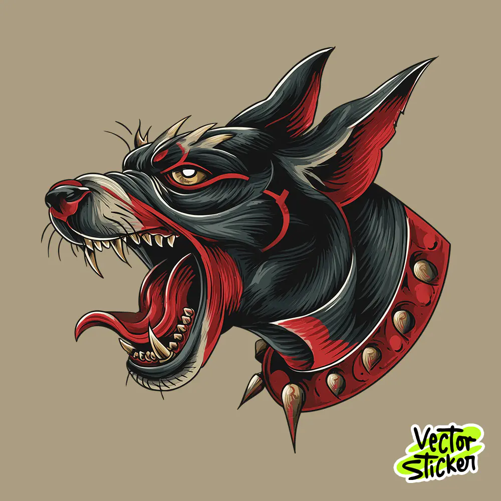 Free Vintage Tattoo Style Dog Head Free PNG T shirt Design