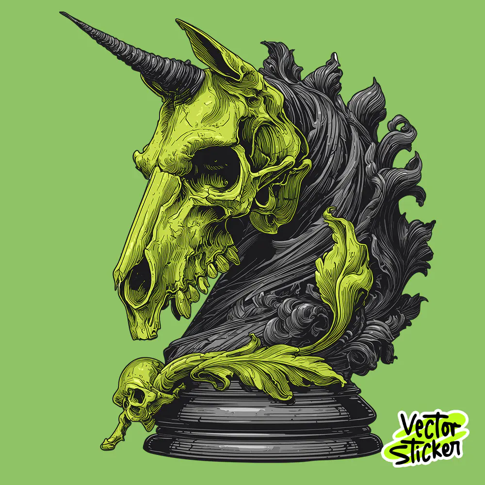 Premium Death Chess Knight Illustration – Free T-Shirt Design & Sticker PNG Download
