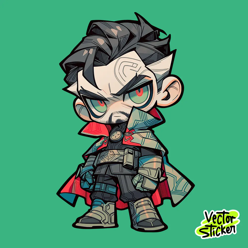 Mystic Sorcerer Dr. Strange Chibi Sticker Free PNG | VectorSticker