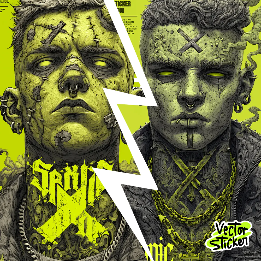 Satanic Forbidden Family Dark Fantasy Neon Green Mobile Wallpaper Pack