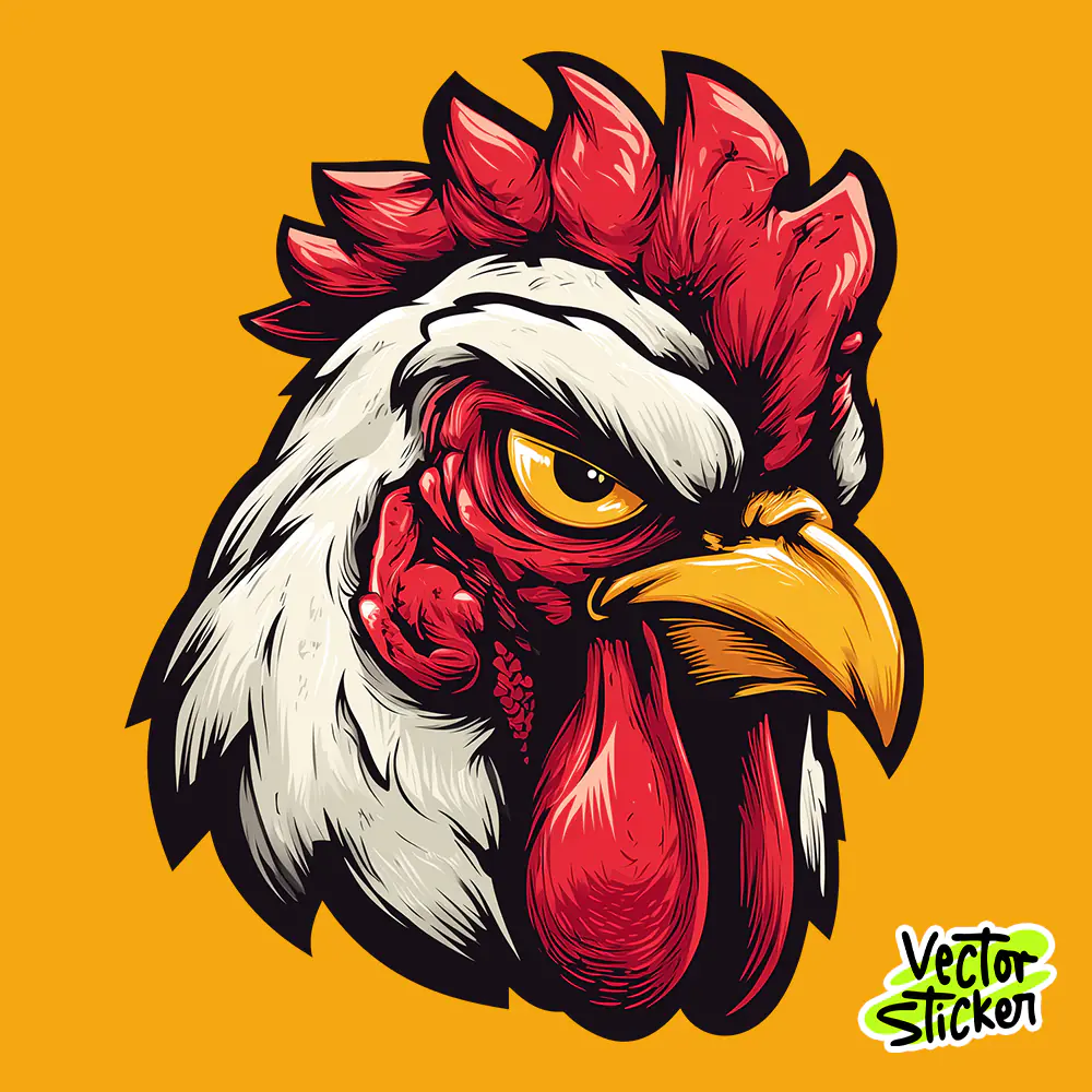 Chicken Head Mascot Logo T-Shirt Design – Bold Farm Style PNG