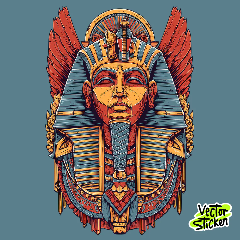 Red Demon Pharaoh Egyptian Dark Mythology T Shirt Design High Resolution PNG