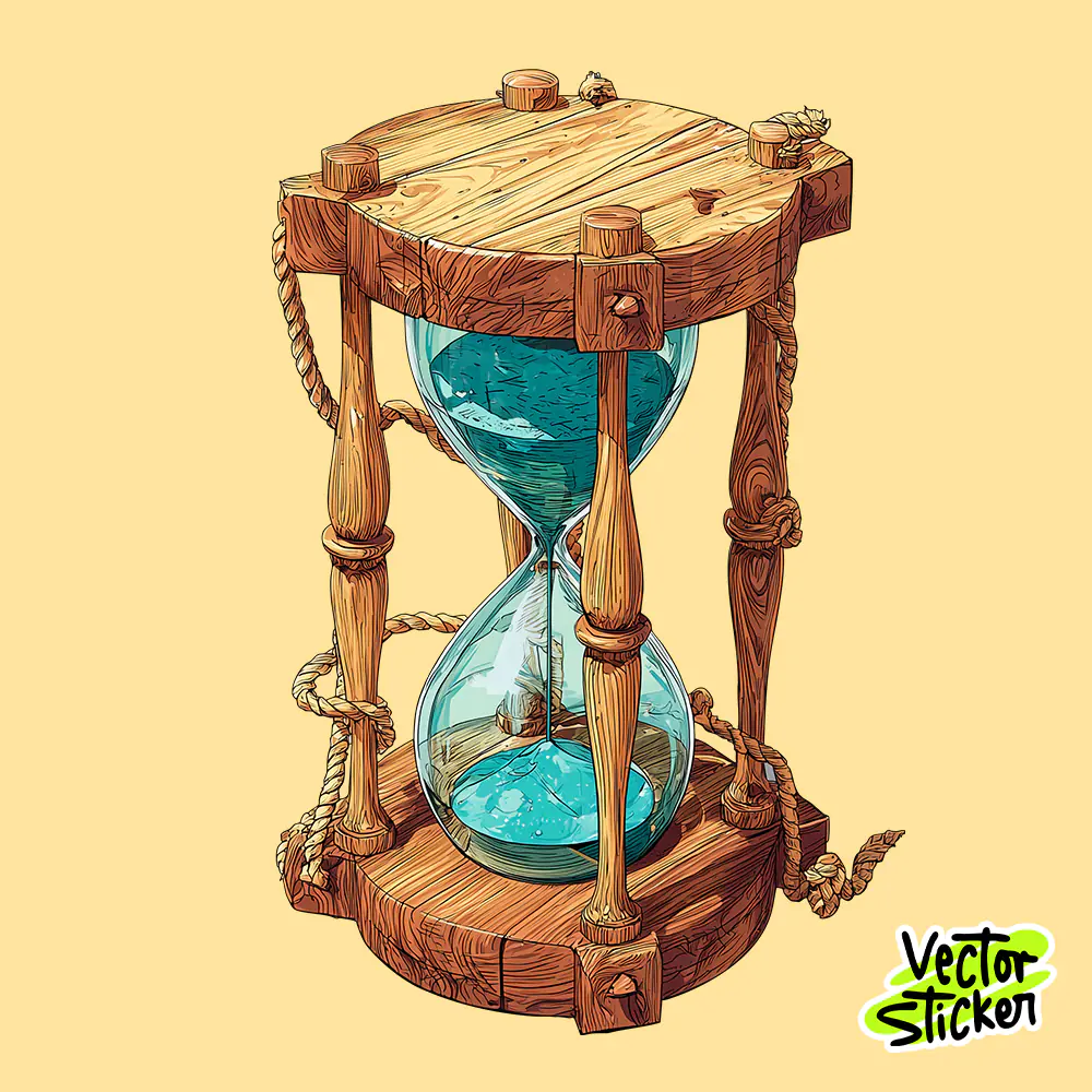 Hourglass Illustration Design PNG Free Download | Time Illustration Art