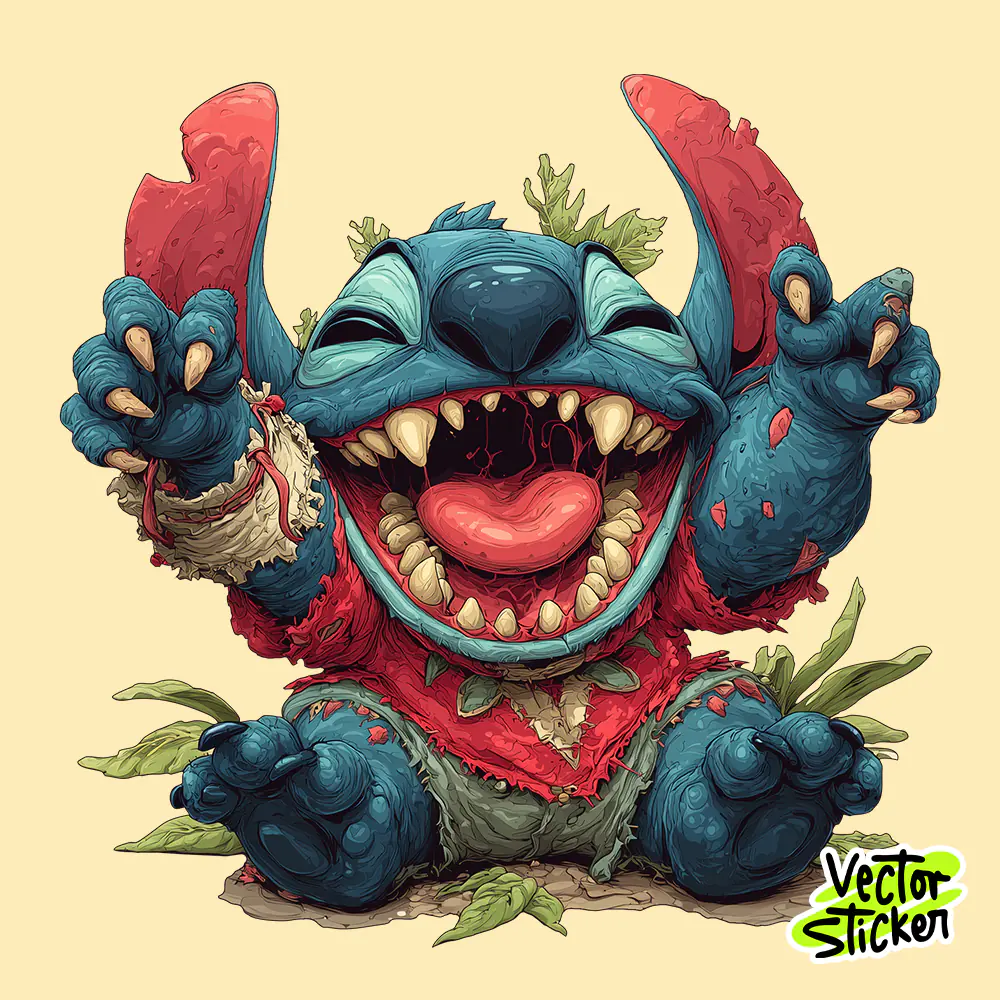 Crazy Monster Cartoon Streetwear T-Shirt Design PNG