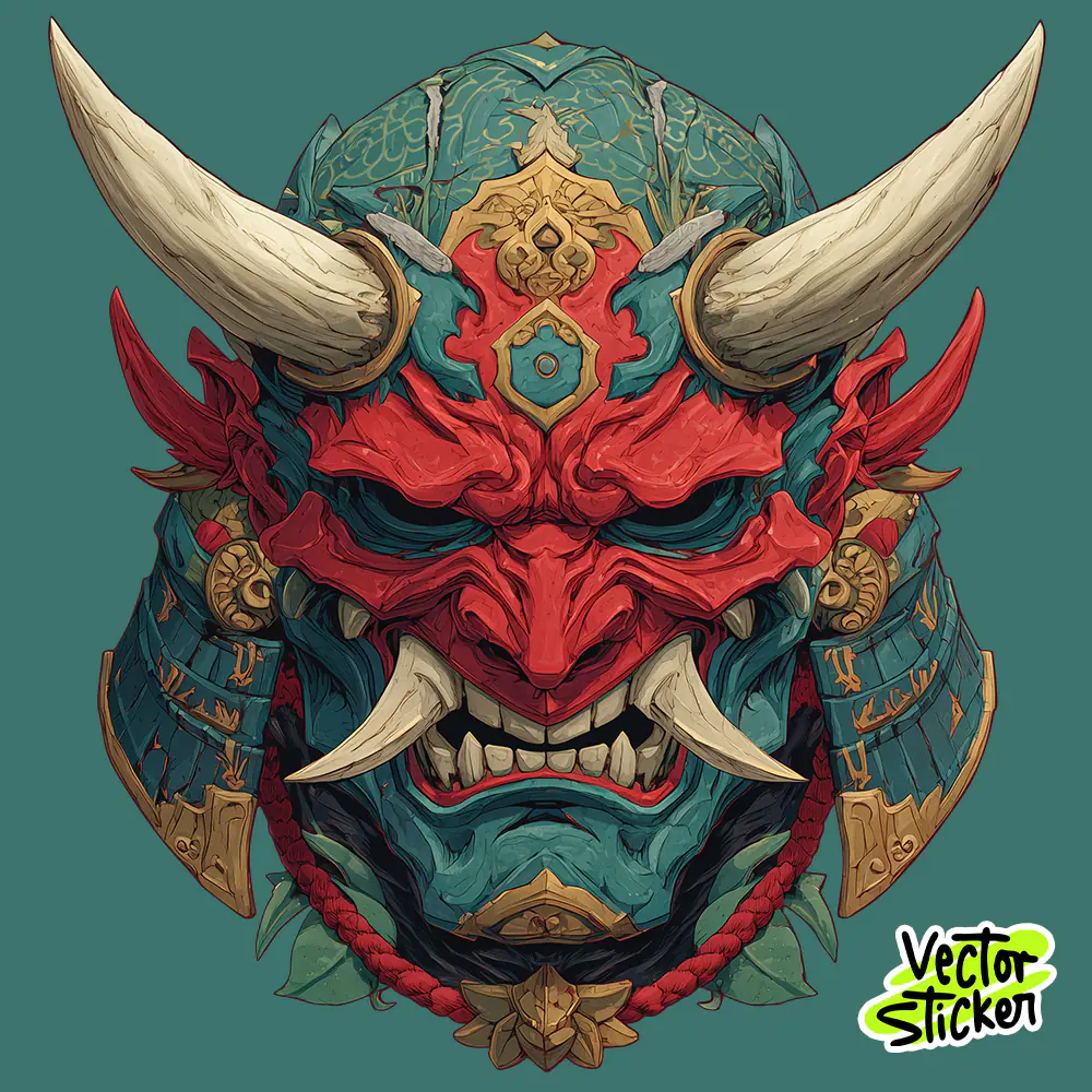 Free T Shirt Designs Japanese Oni Mask Red Dark Illustration High Resolution PNG