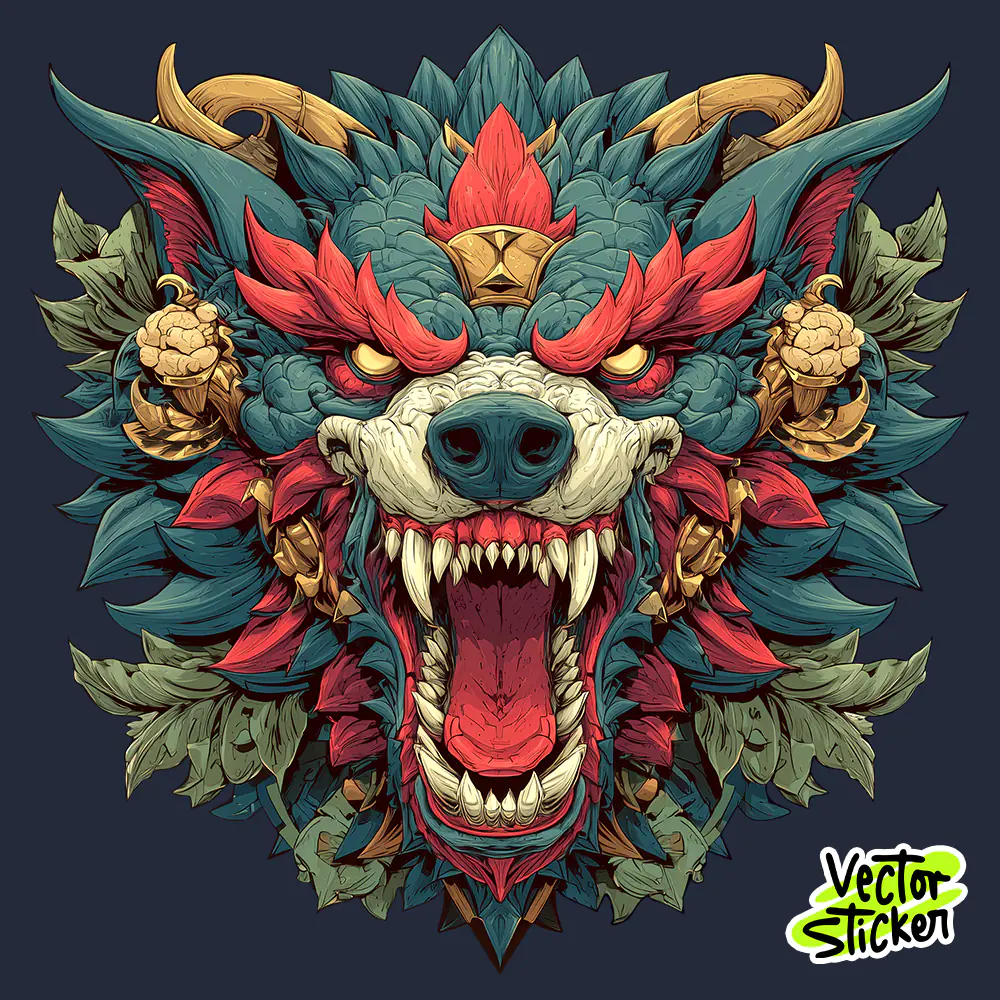 Tribal Wolf Mask T Shirt Design | Free Decorative Wolf PNG