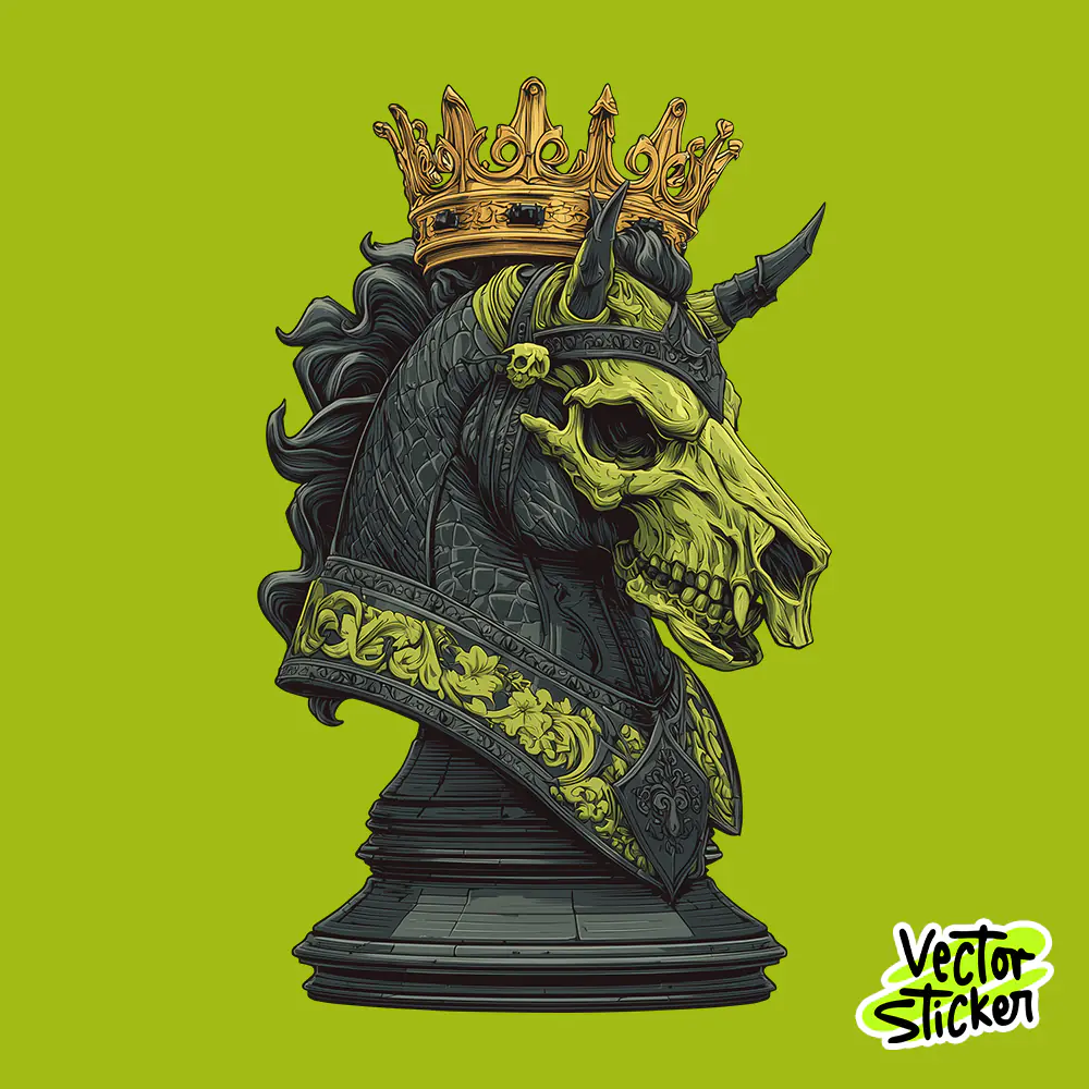 Skull King Chess T Shirt Design Gothic Style