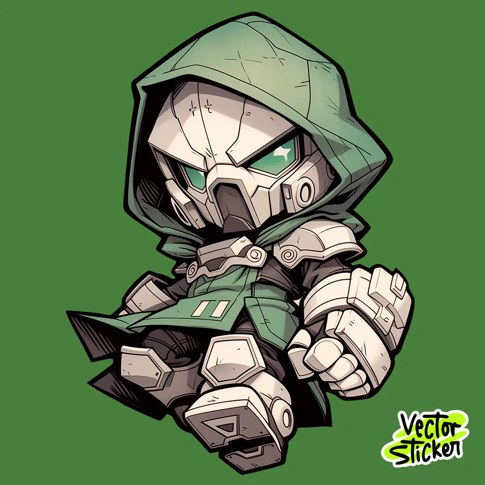Super villain Dr. Doom Chibi Sticker  Illustration | Free PNG Download