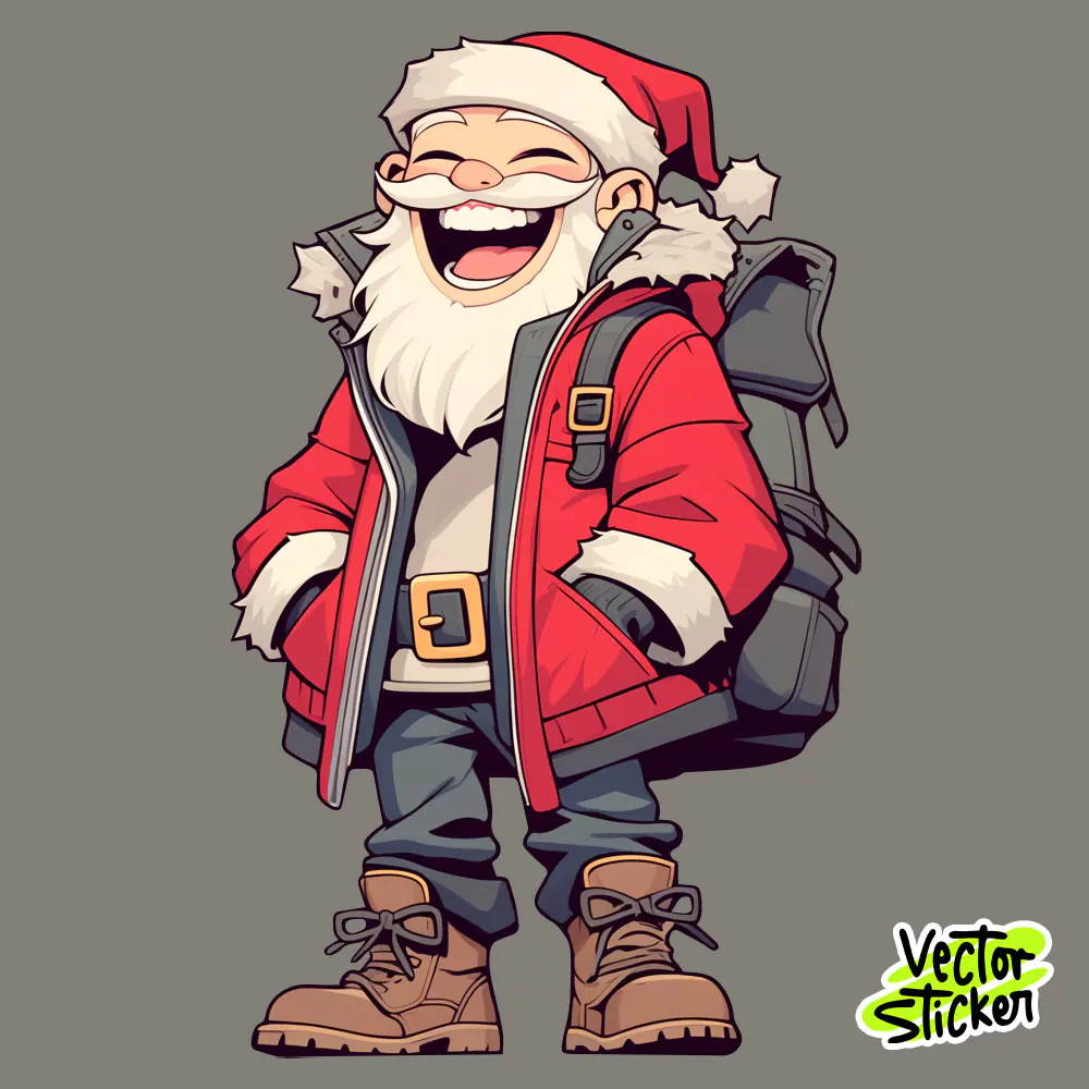 Funny Santa Claus Illustration PNG | Christmas Sticker & T-Shirt Design