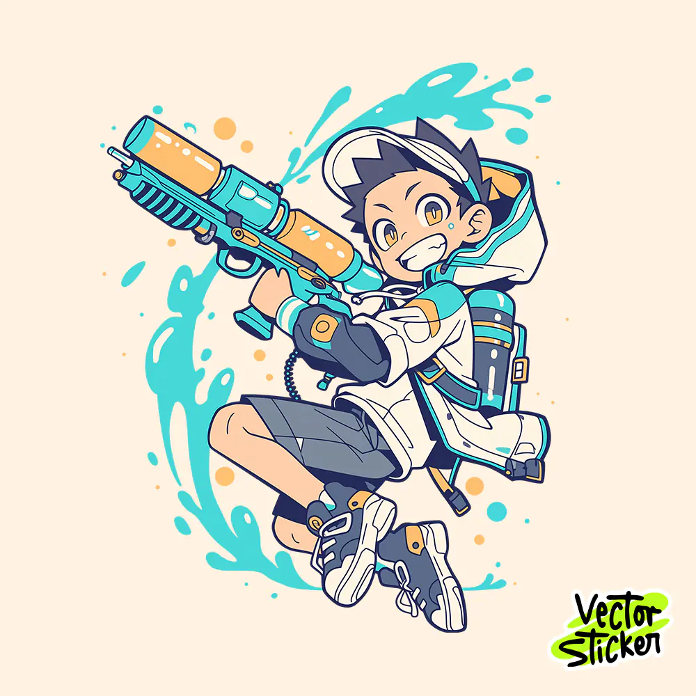 Myanmar Thingyan Water Festival Stylish Modern Boy Water Gun PNG