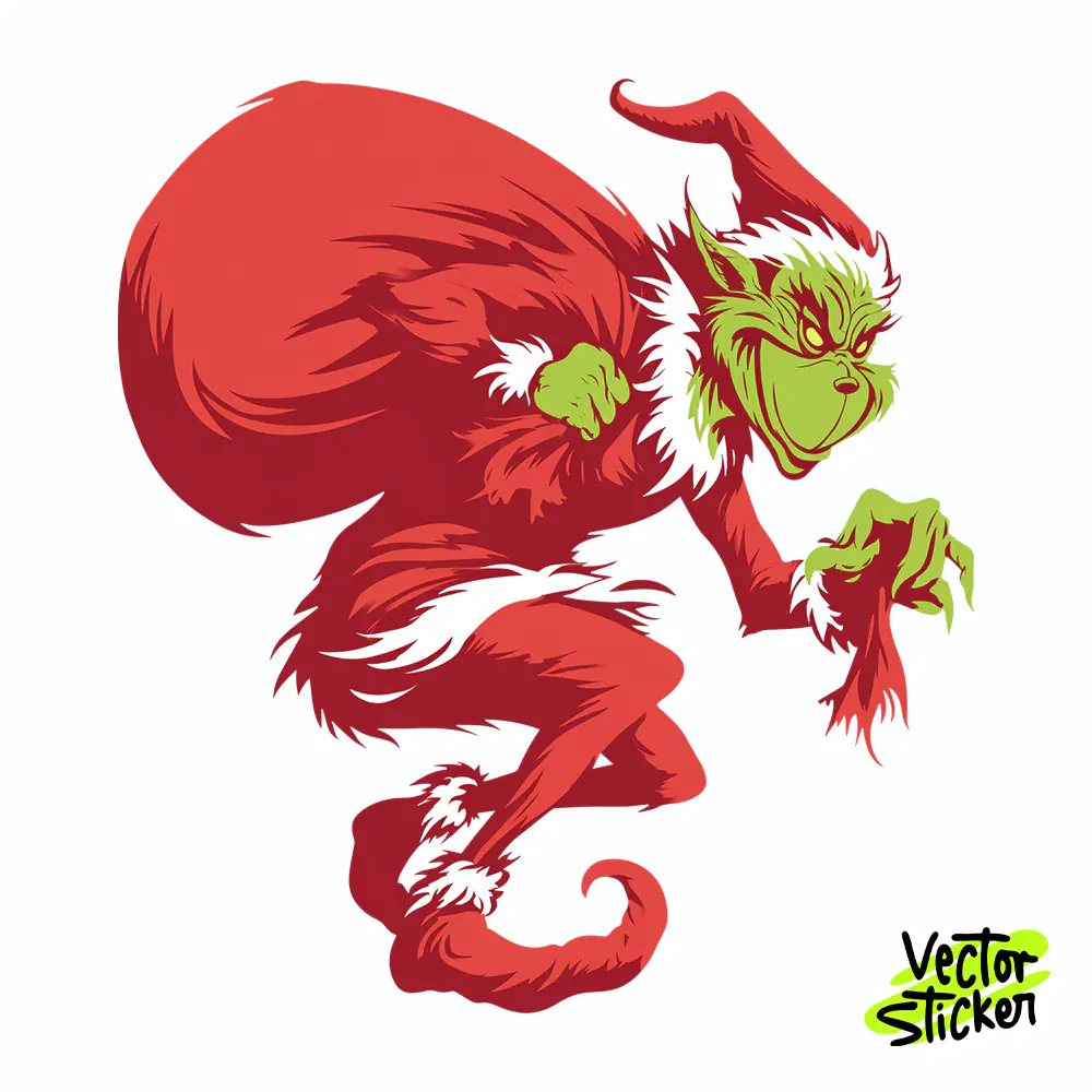 Grinch Christmas T-Shirt Design – High-Quality PNG for Printing