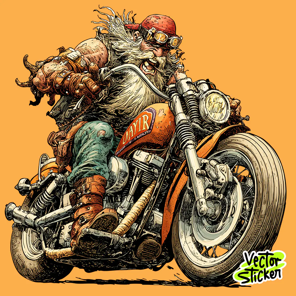 Vintage Biker Old Man T Shirt Design | Free Motorcycle PNG Sticker