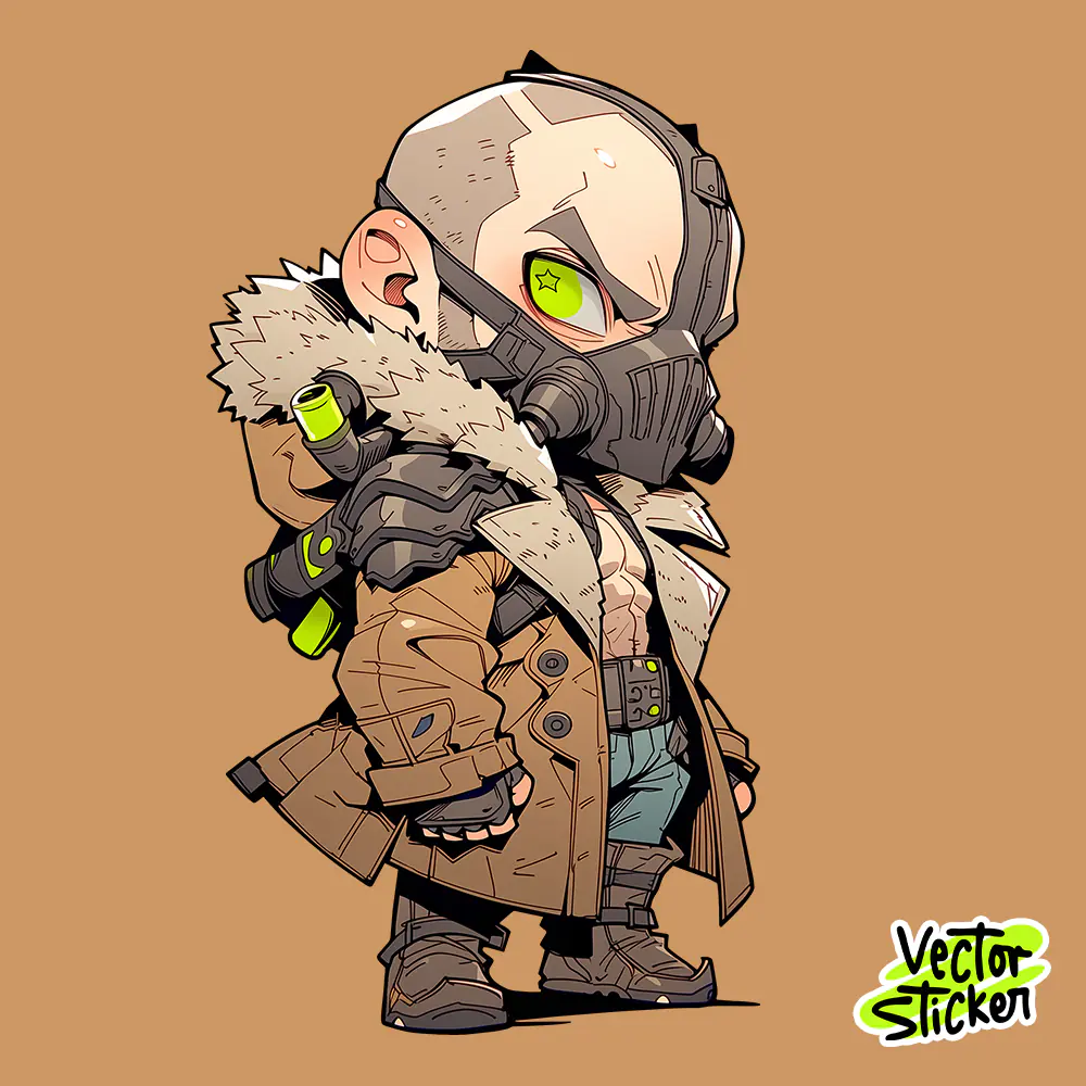 Venom Powered Chibi Bane DC Villain Sticker Free PNG | VectorSticker