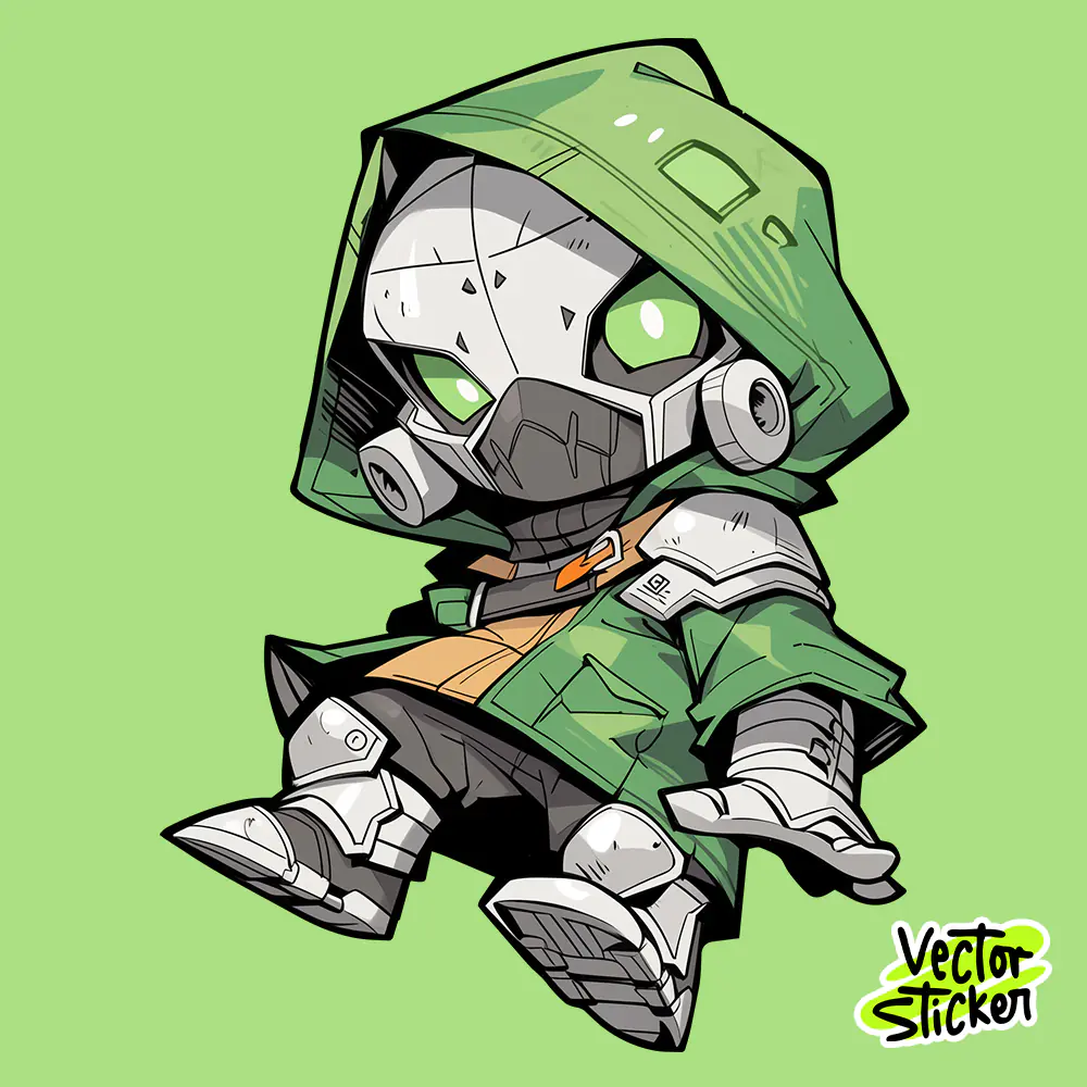 Neon Eyes Dr. Doom Chibi Sticker Free PNG | VectorSticker