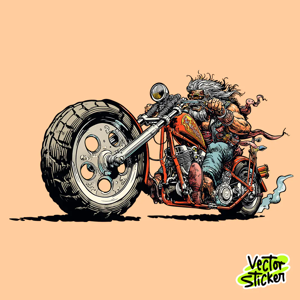 Vintage Chopper Biker Motorcycle T Shirt Design High Resolution PNG