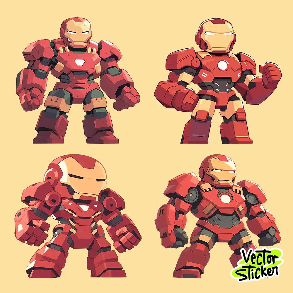 Iron Man Sticker Pack | Superhero Armor Design