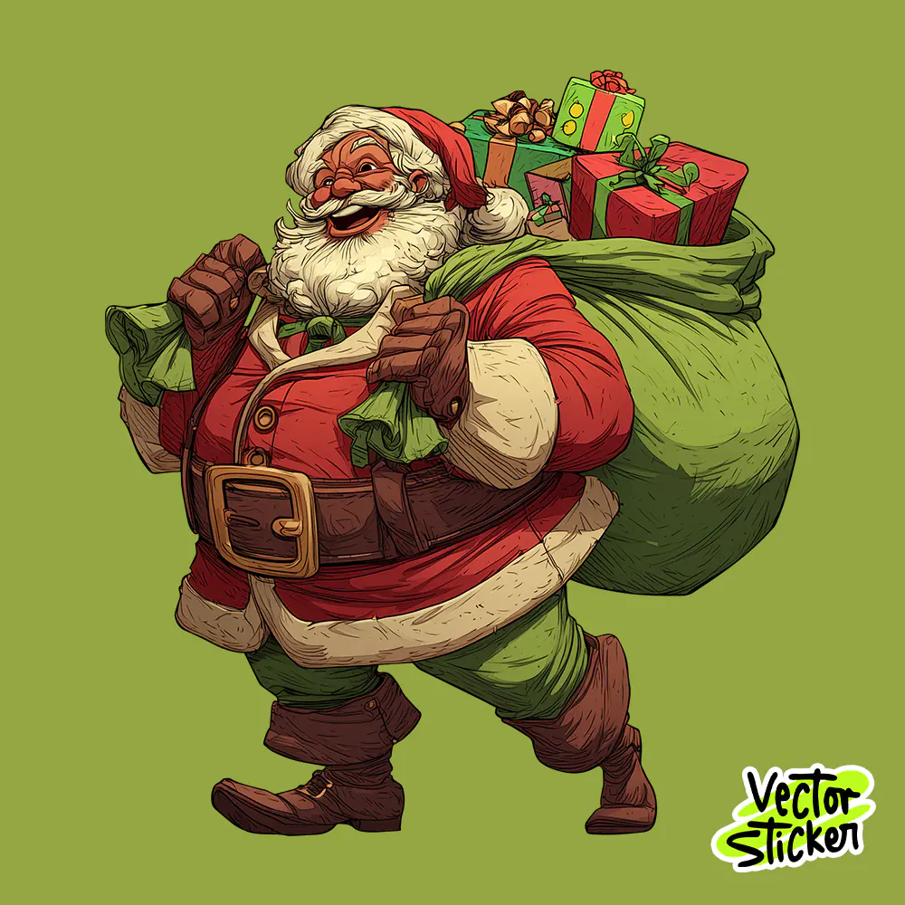Classic Santa Claus Illustration PNG | Vintage Christmas Sticker Design