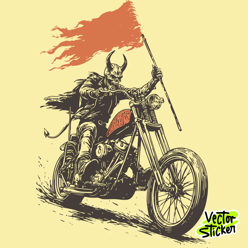 Free Vintage Devil Biker Tattoo IllustrationFree PNG T shirt Design