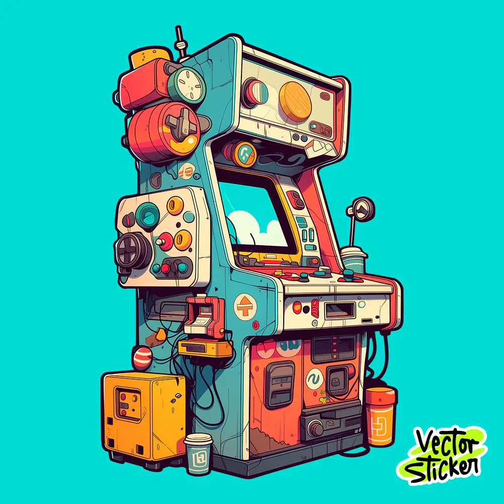 Tactical Scavenger Arcade Machine Sticker Free PNG Download